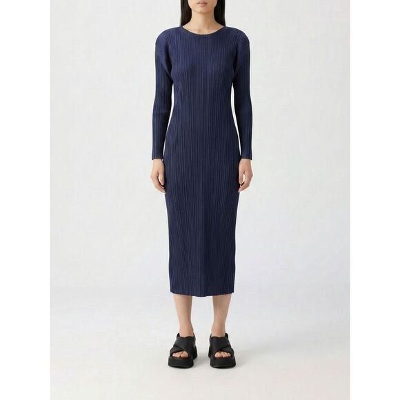 Pleats Please Issey Miyake Dress Woman Blue